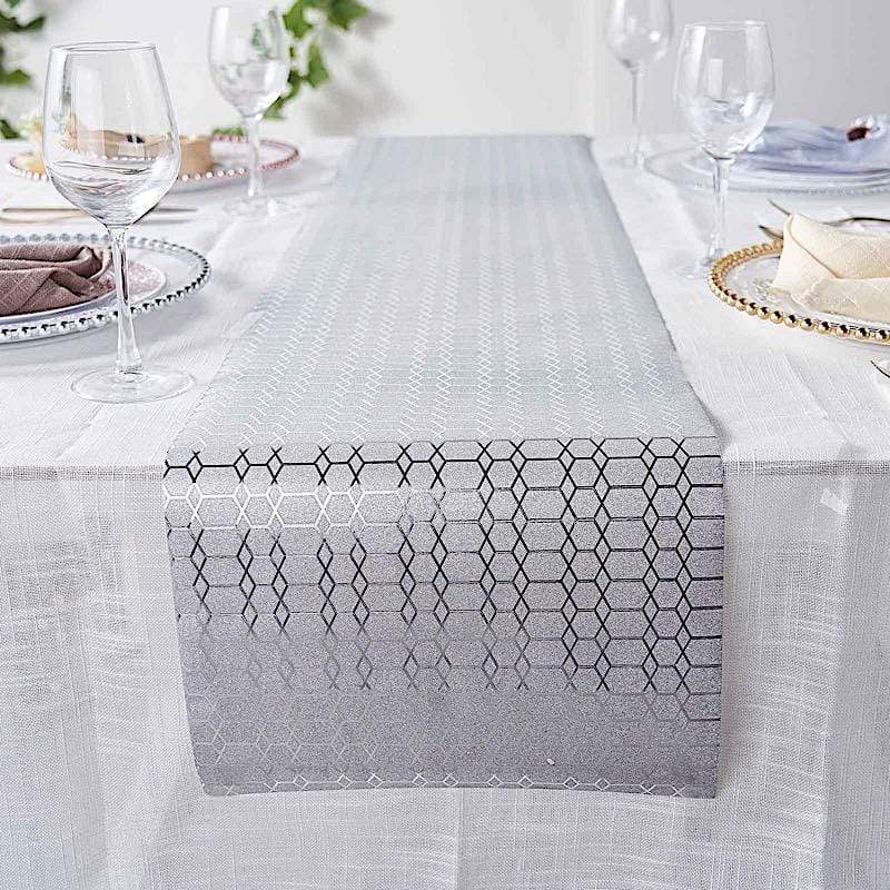 12x108 in Glitter Geometric Honeycomb Paper Disposable Table Runner