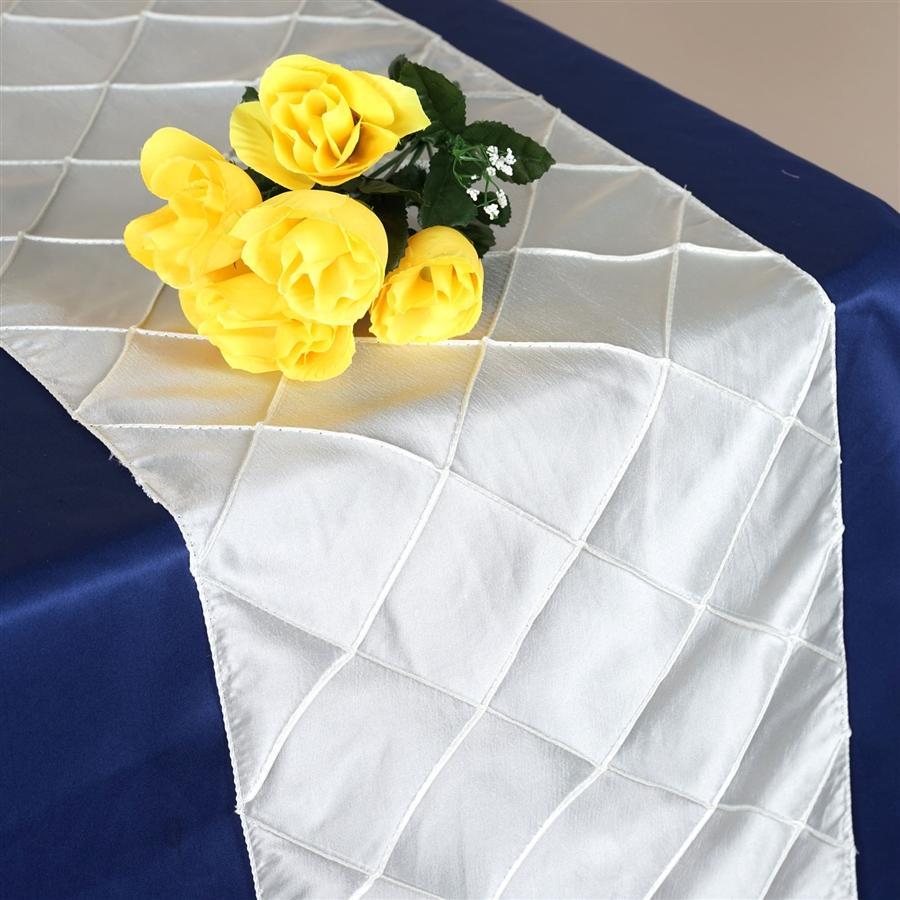 12x108 in Pintuck Table Top Runner Wedding Party Linens