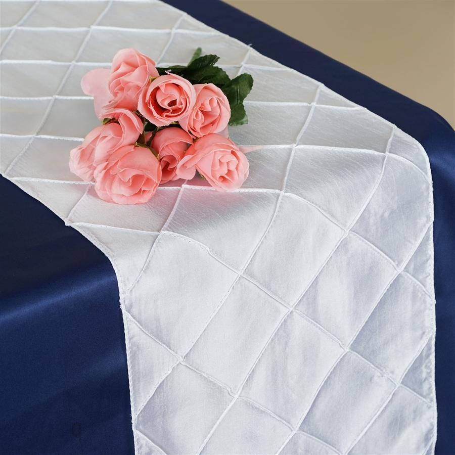 12x108 in Pintuck Table Top Runner Wedding Party Linens
