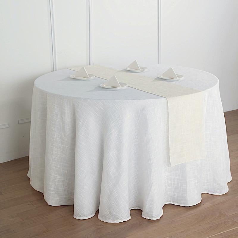 12x108 in Premium Polyester Faux Burlap Table Runner Party Decorations