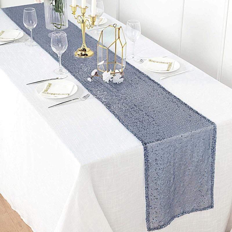 12x108 in Sequin Table Top Runner Wedding Party Linens