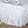 17 feet x 29" White Curly Waves Taffeta Table Skirt