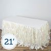 21 feet x 29" White Сurly Waves Taffeta Table Skirt