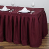 17 feet x 29" Burgundy Polyester Banquet Table Skirt