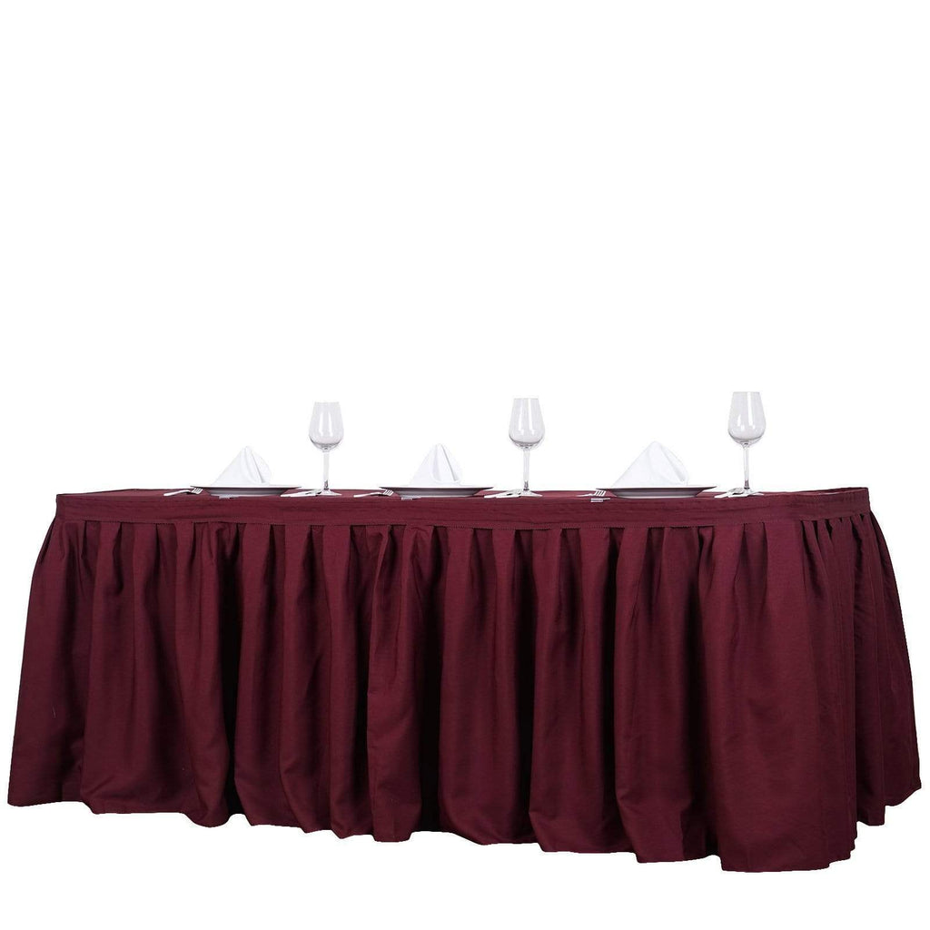 21 feet x 29" Burgundy Polyester Banquet Table Skirt