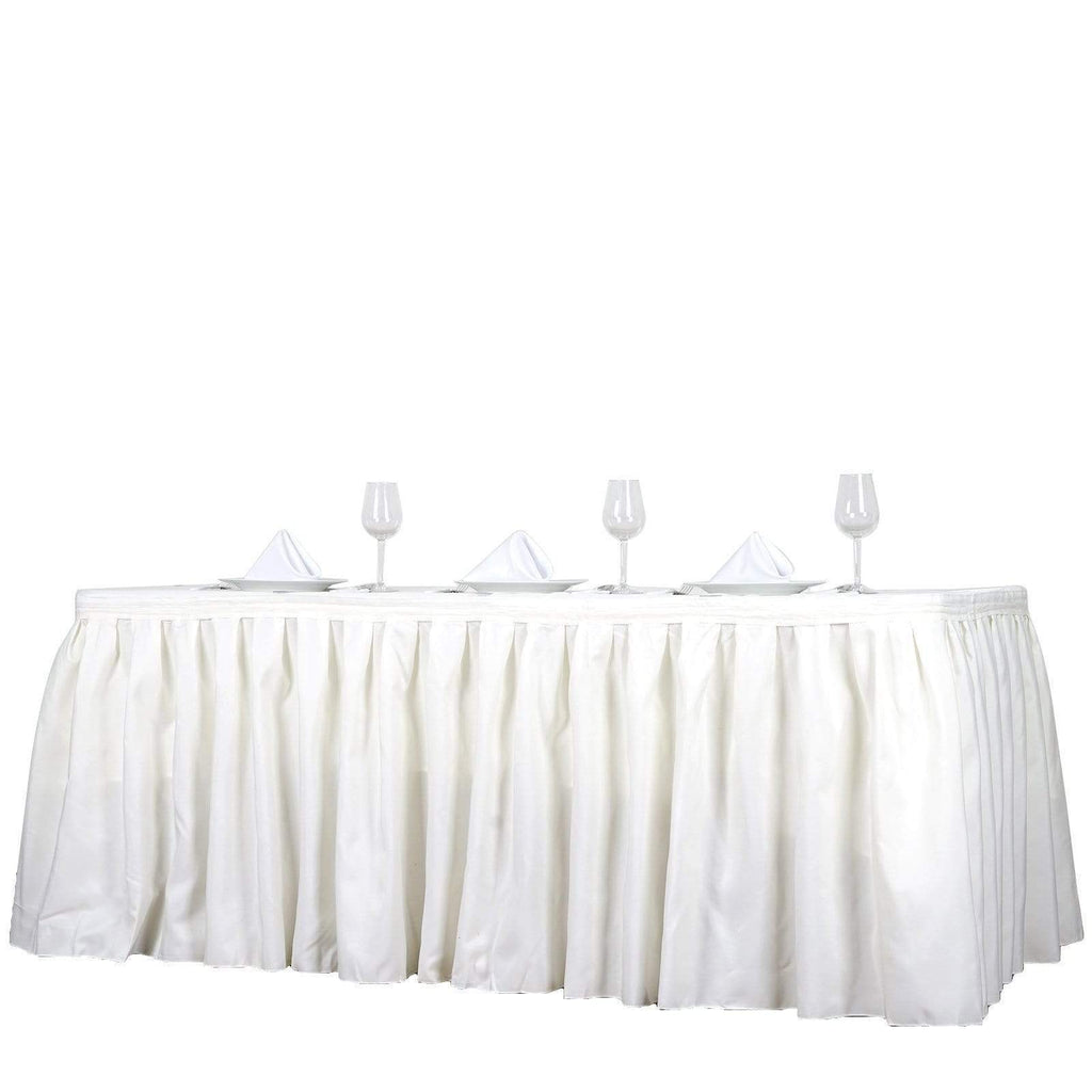21 feet x 29" Ivory Polyester Banquet Table Skirt