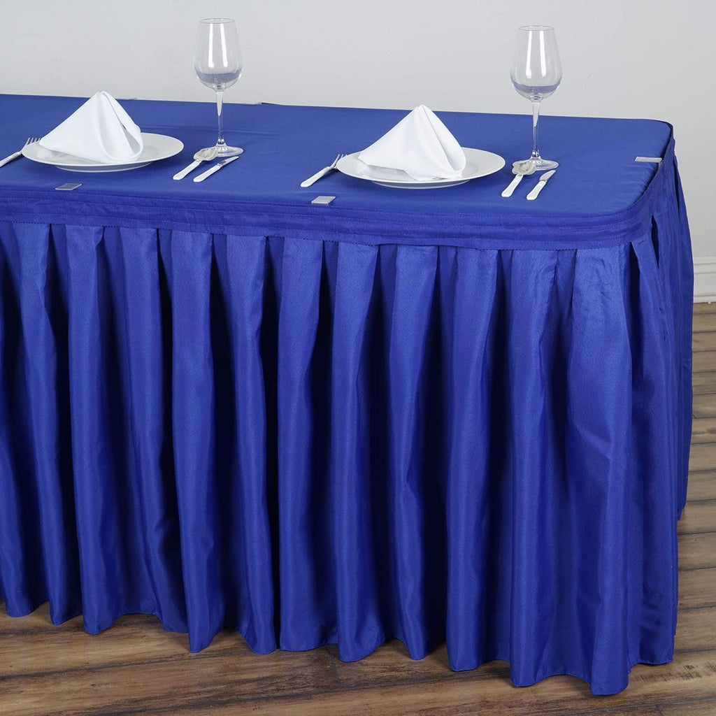 17 feet x 29" Royal Blue Polyester Banquet Table Skirt