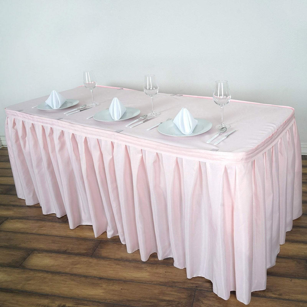 21 feet x 29" Blush Polyester Banquet Table Skirt