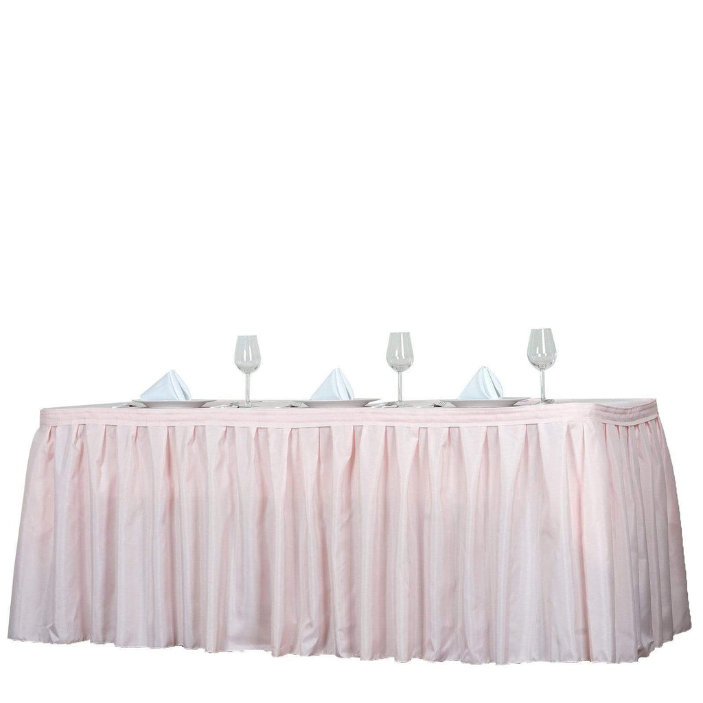 21 feet x 29" Blush Polyester Banquet Table Skirt