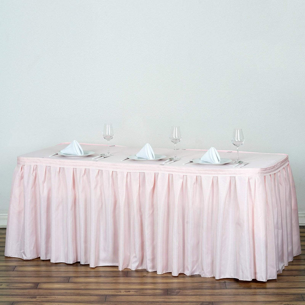 17 feet x 29" Blush Polyester Banquet Table Skirt