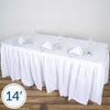 14 feet x 29" White Polyester Banquet Table Skirt