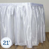 21 feet x 29" White Satin Banquet Table Skirt