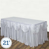 21 feet x 29" White Satin Drape Banquet Table Skirt