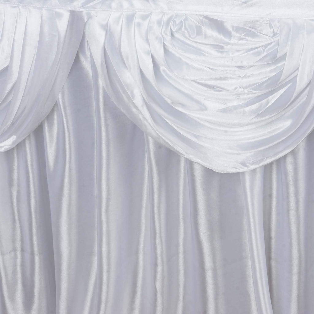 21 feet x 29" White Satin Drape Banquet Table Skirt