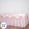 21 feet x 29" Blush Satin Drape Banquet Table Skirt