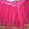 14 feet x 29" Fuchsia Tutu Multi Layers Tulle Table Skirt