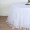 17 feet x 29" White Tutu Multi Layers Tulle Table Skirt
