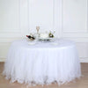 21 feet x 29" White Tutu Multi Layers Tulle Table Skirt