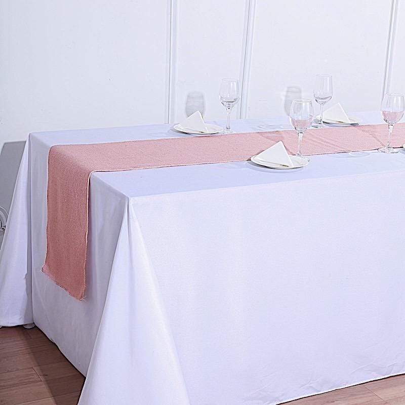 14x108 in Burlap Table Top Runner Wedding Party Linens
