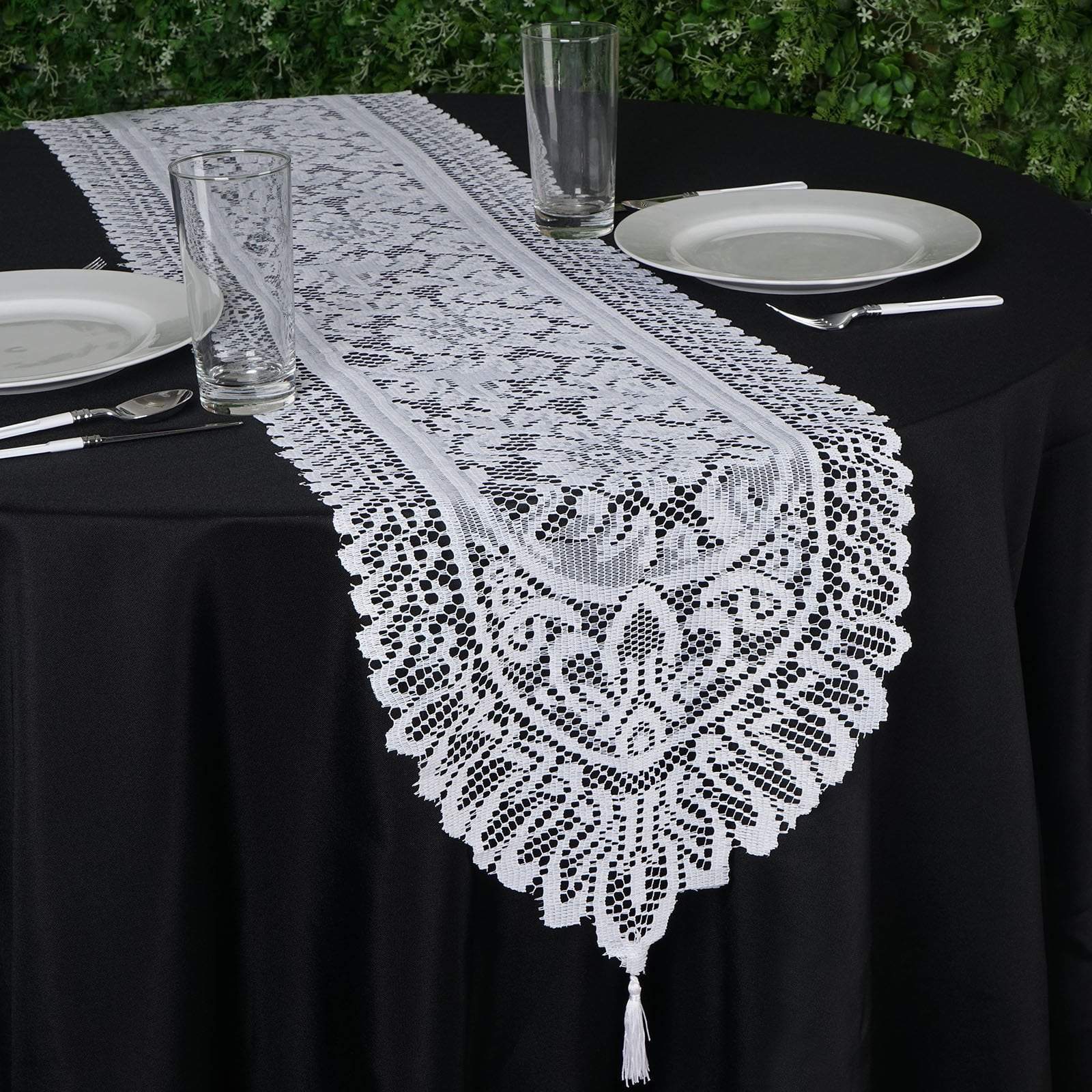 14x108 in Lace Table Top Runner Wedding Party Linens