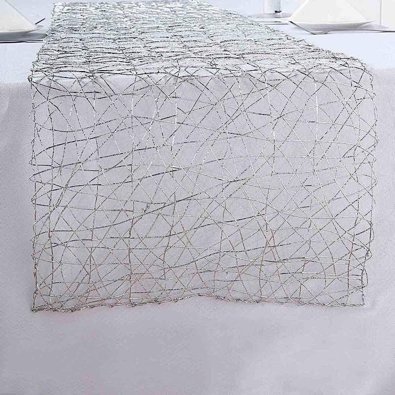 16x72 in Metallic Wire String Woven Table Runner