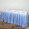 14 feet x 29" Blue on White Checkered Gingham Polyester Table Skirt