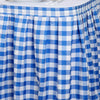 17 feet x 29" Blue on White Checkered Gingham Polyester Table Skirt