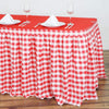 21 feet x 29" Red on White Checkered Gingham Polyester Table Skirt