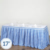 17 feet x 29" Blue on White Checkered Gingham Polyester Table Skirt