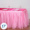 17 feet x 29" Pink Tutu Table Skirt with Two Layers Tulle
