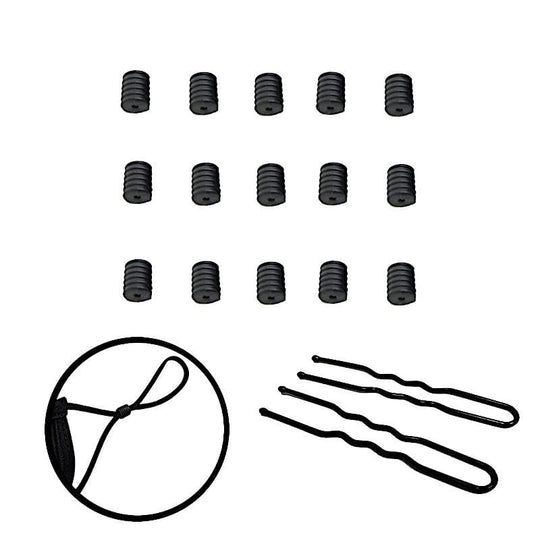 50 Black Silicon Buckles Face Mask Earloop Adjuster Protective Covers