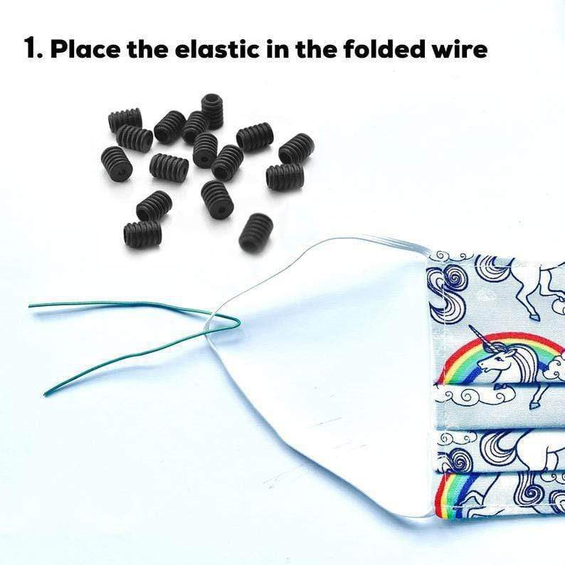 50 Black Silicon Buckles Face Mask Earloop Adjuster Protective Covers