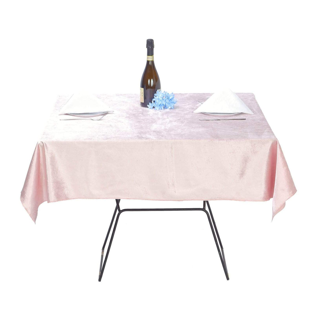 54x54 in Blush Square Premium Velvet Table Overlay