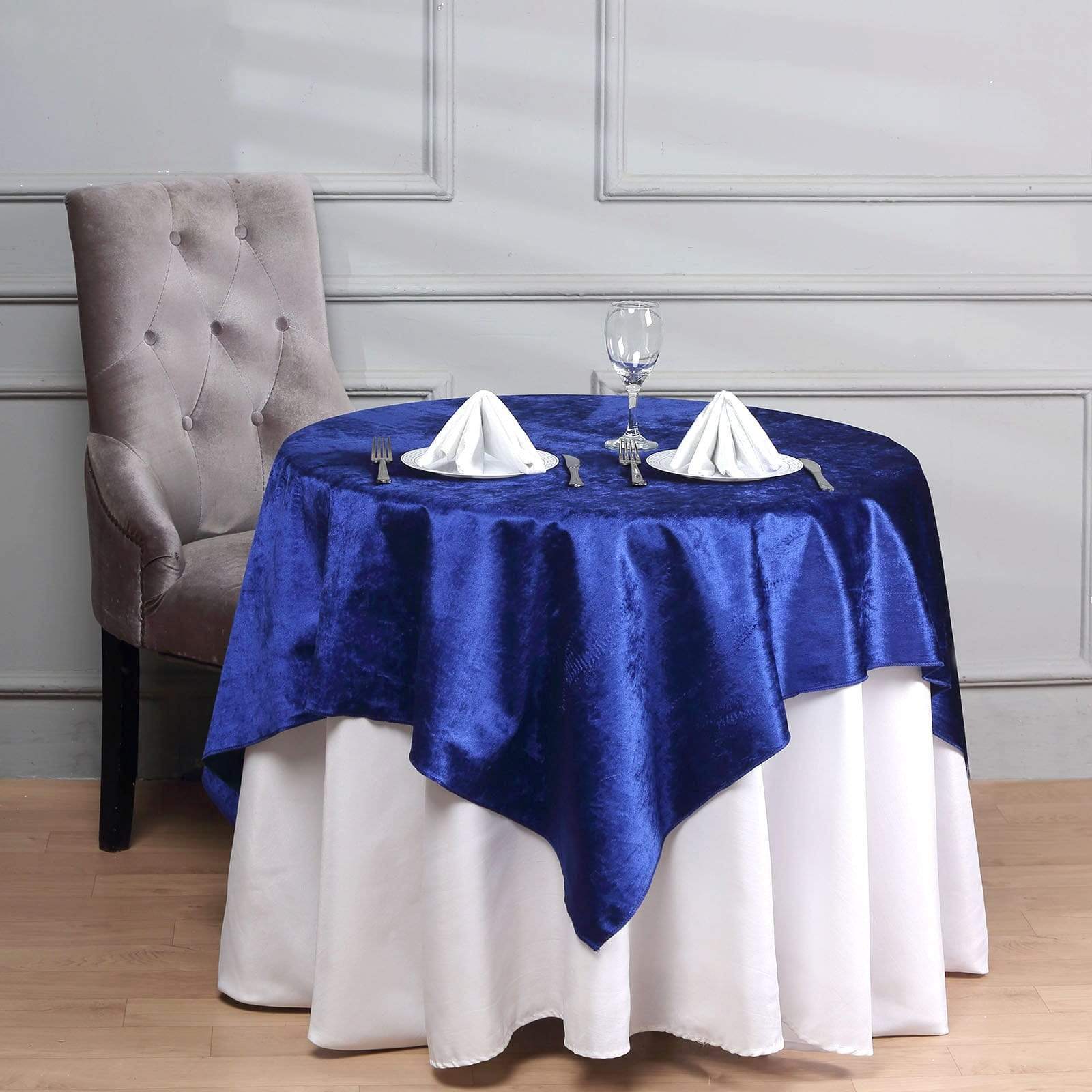 54x54 in Royal Blue Square Premium Velvet Table Overlay