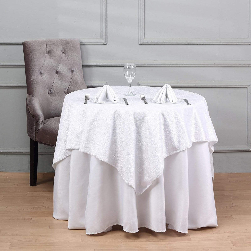 54x54 in White Square Premium Velvet Table Overlay