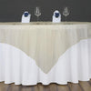 60 inch Champagne Square Organza Table Overlay