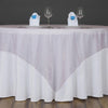 60 inch Pink Square Organza Table Overlay