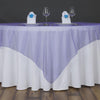 60 inch Purple Square Organza Table Overlay