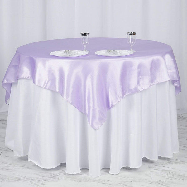 60 inch Square Satin Table Overlay - Chocolate Brown