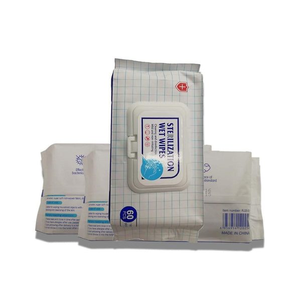 60 White Non Alcohol Scent Free Antibacterial Wet Wipes