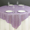 72 inch Lavender Sequin Square Table Overlay