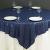 72 inch Navy Blue Sequin Square Table Overlay