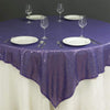 72 inch Purple Sequin Square Table Overlay