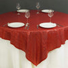 72 inch Red Sequin Square Table Overlay
