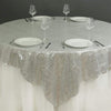 72 inch Silver Sequin Square Table Overlay