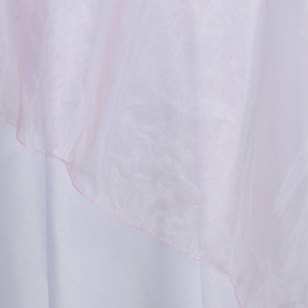 72 inch Pink Organza Table Overlay