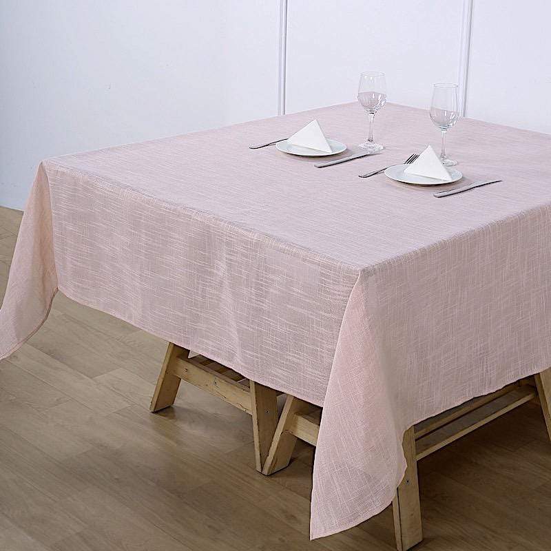 72x72 in Premium Polyester Faux Burlap Table Overlay