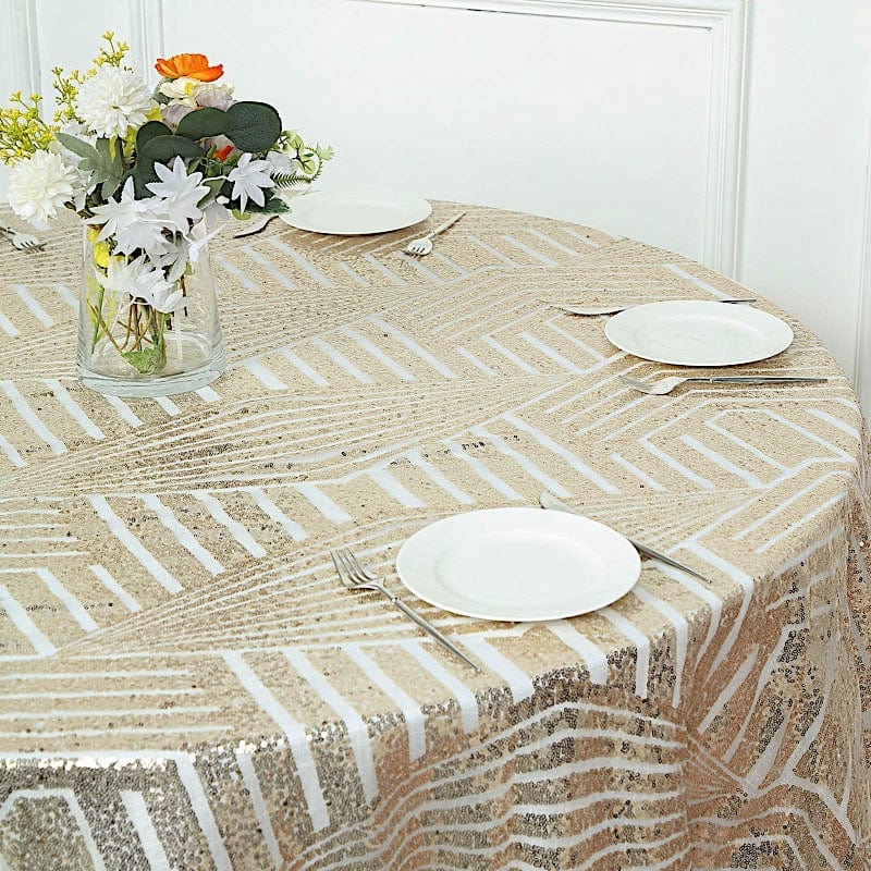 72x72 in Sequined Geometric Design Tulle Square Table Overlay