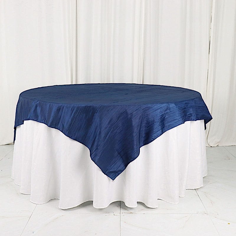 72x72 in Square Accordion Crinkled Taffeta Table Overlay