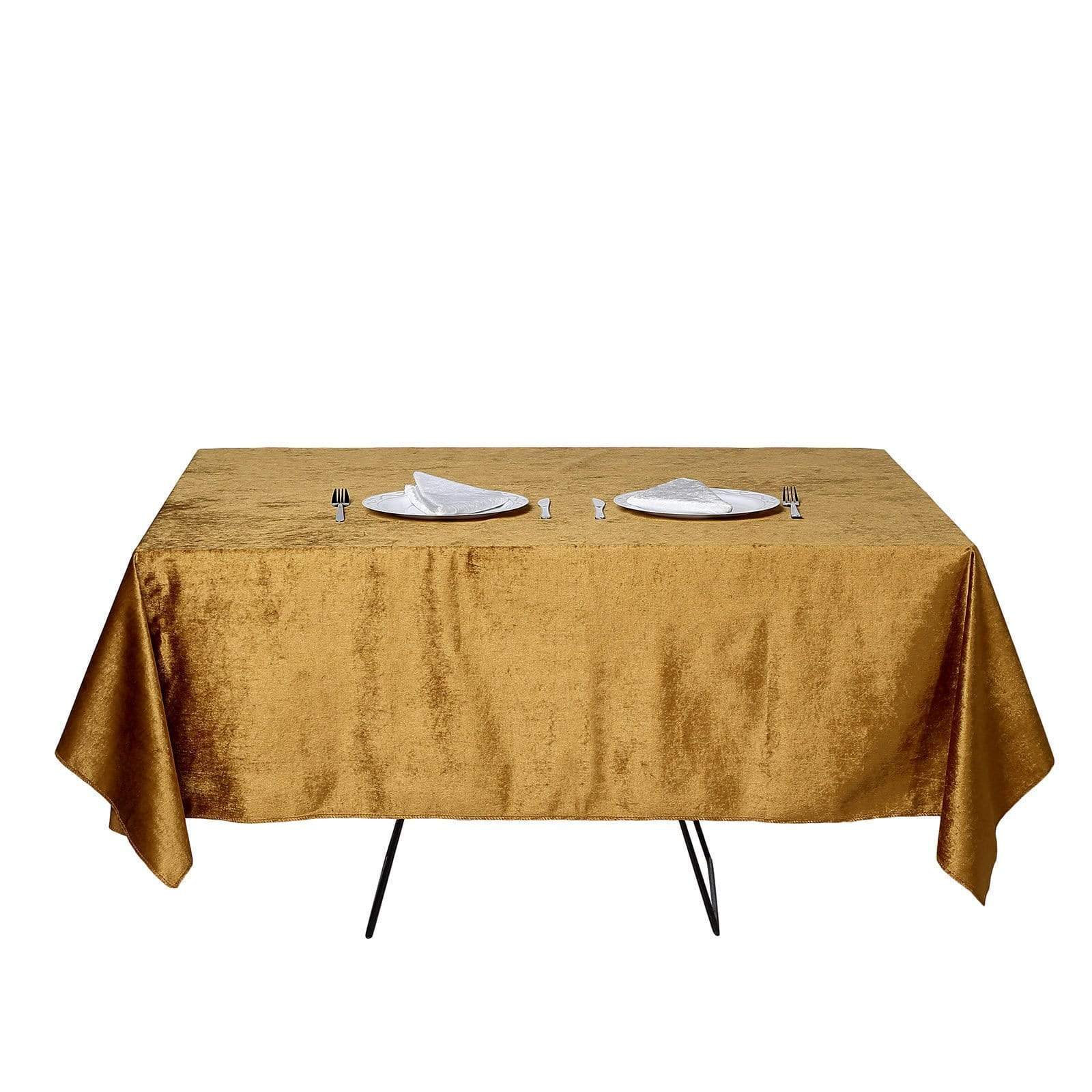 72x72 in Gold Square Premium Velvet Table Overlay